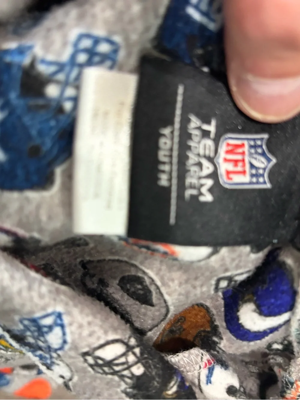 Boys Youth NFL Pajama Set Size 8/10 Grey Multi-Team Helmet Print Sleepwear (M)